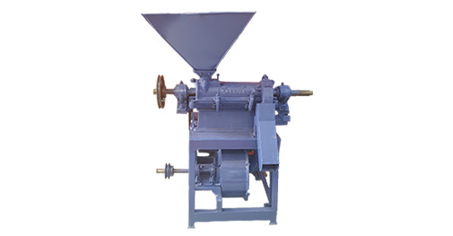 Huller flour mill machine in Coimbatore, a sturdy metal frame with rotating drum, designed for grain hulling, milling & producing refined flour